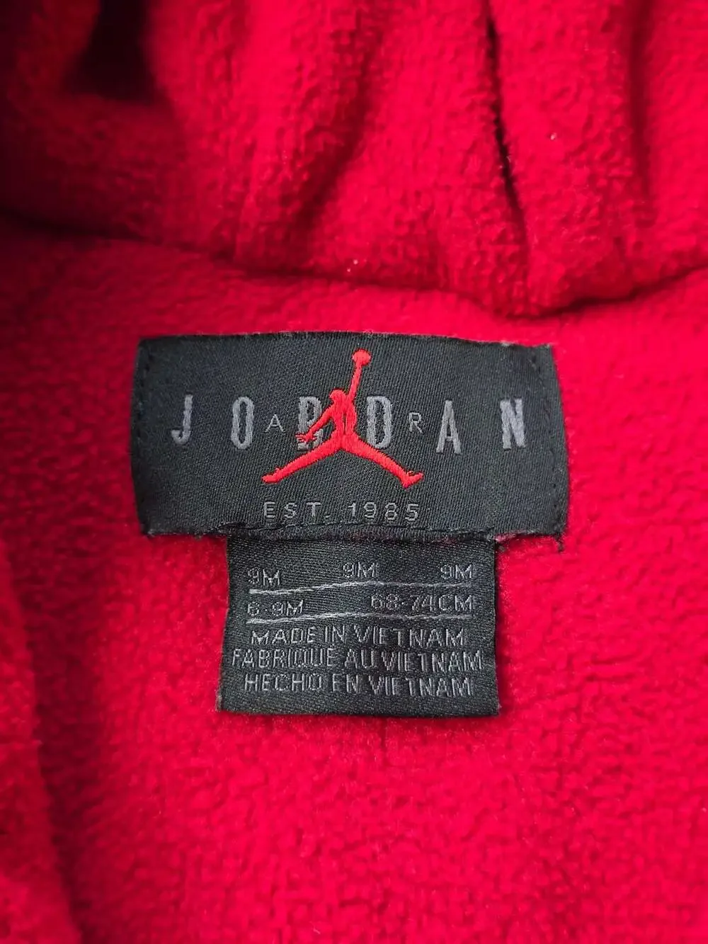 Jordan Baby Puffer Snowsuit Bunting 6-9M Black Red